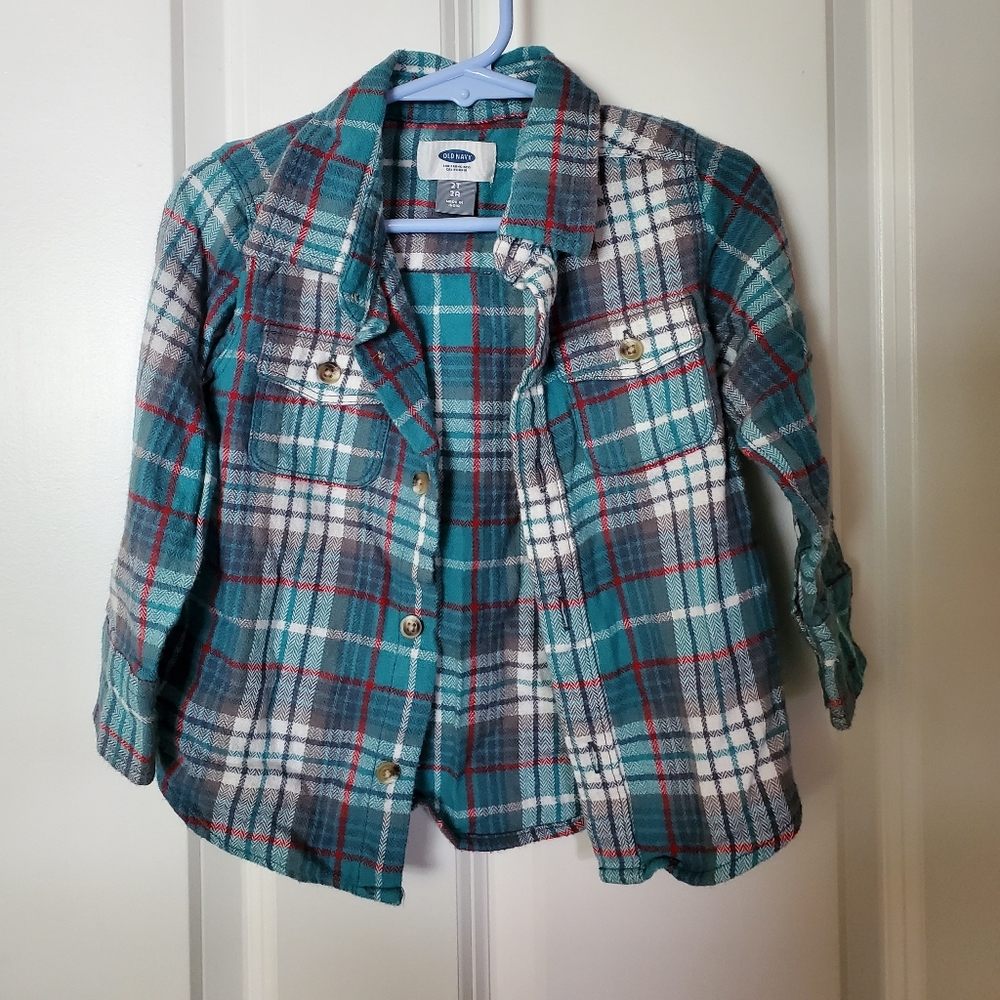 Old Navy toddler flannel long sleeve‎ shirt. 2t.